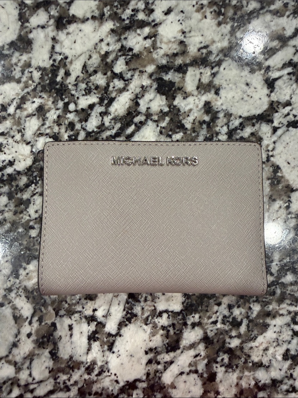 MICHAEL KORS Taupe Saffiano Card Holder
